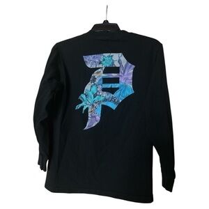 Primitive Skateboarding LS Front Back Tee Botanical Hawaiian Black Size‎ Small